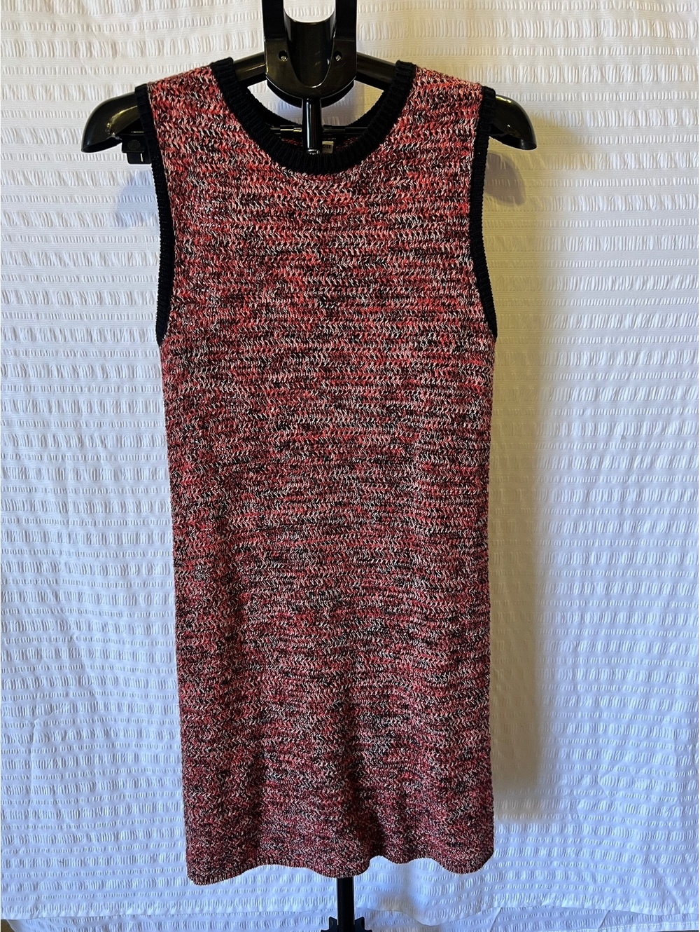 Melrose and Market XS Red Black White Textured Knit Sleeveless Dress